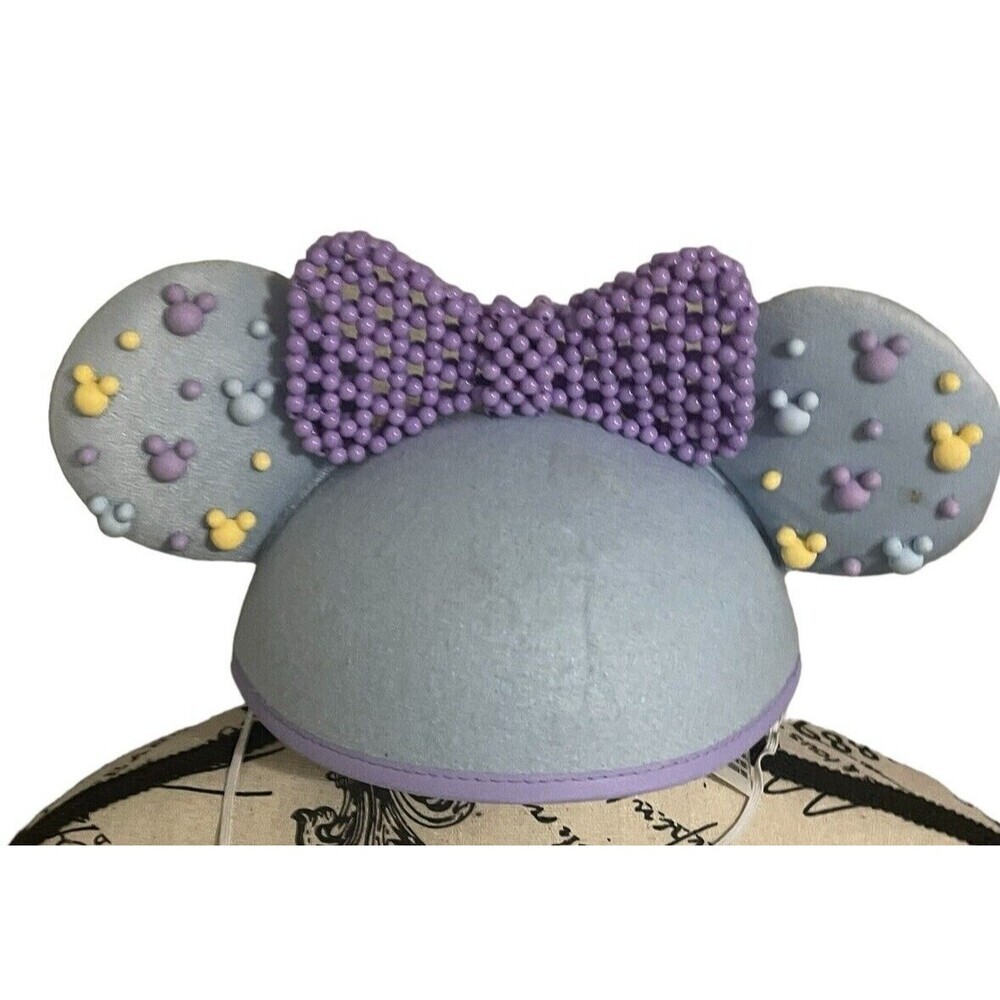 Disney Parks 2023 Minnie Mouse Purple Foam Beaded Ear Hat